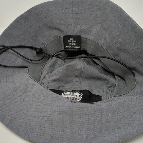Anoka Lacrosse Bucket Hat Gray OS Adjustable Drawstring Embroidered Under Armour - Picture 8 of 10